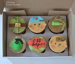 как украсить торт на 23 февраля своими руками фото Kapkejki K 23 Fevralya Cupcakes 23fevralya Cupcakeideas Kapkejki