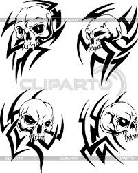 You should always remember that tattoo is made for the whole rest of your life and its meaning will be always fallowing you. Tribal Skull Tattoos Stock Vector Graphics Cliparto
