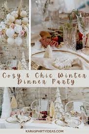 Winter is a great time to host a dinner party of friends and family: Kara S Party Ideas Cozy Chic Winter Dinner Party Kara S Party Ideas