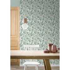 Papier Peint Vinyle Sur Intisse Motif Gingko Vert Leroy Merlin Papier Peint Vinyle Papier Peint Tapisserie Cuisine