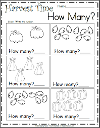 How Many Harvest Time Math Worksheet Madebyteachers Free Math Worksheets Kindergarten Math Free Math