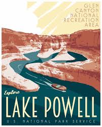 Lake Powell Travel Poster Lake Powell Print Visit Lake Etsy Lake Powell Travel Posters Utah Travel Poster