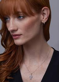 Sterling Silver Trinity Knot Celtic Cross with Swarovski Crystals