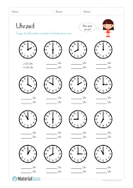 Die uhr kann natürlich nicht die zeit. Uhrzeit Lernen Materialguru