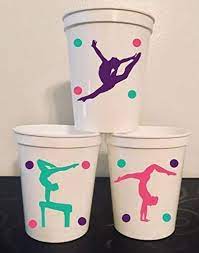 Gymnastics boys birthday party activity coloring pages, 1st any age, boys tumbling party favors, personalize, boy gymnastics. Amazon Com Gymnastics Cups Set Of 12 Reusable Birthday Party Favors Handmade