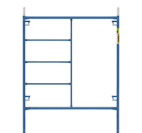 Metaltech SaferStack 76" x 60" Powder Coated Steel Scaffolding Frame with Three Rungs and Gravity Locks M-MF7660PS