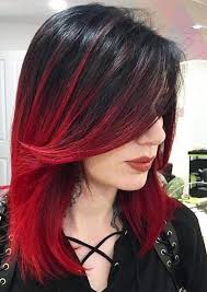 Vibrant tones such as these black hair highlights last longer on women who don't wash their hair every day. 30 Flattering Red Ombre On Black Hair Ideas 2020 Trends