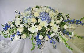 Check spelling or type a new query. Blue And White Casket Spray Funeral Floral Arrangements Funeral Floral Funeral Flower Arrangements