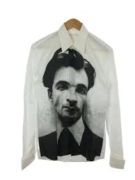Pre-owned Alexander Mcqueen Aw14 Oliver Bernard Printed Runway Button Shirt  In White
