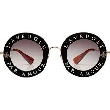 Gucci L Aveugle Par Amour Round Sunglasses 11 410 Uah Liked On Polyvore Featuring Accessories Eyewear Su Round Sunglasses Gucci Glasses Trendy Sunglasses