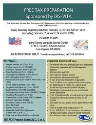 Free Tax Preparation Sponsored By Irs Vita Supervisor Hilda L Solis