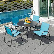Gardenella Sling Dining Outdoor Patio Furniture Metal Outdoor Furniture Outdoor Dining Chairs