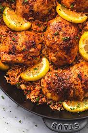 One Pan Spanish Chicken And Rice Lecremedelacrumb Com Easy Chicken Recipes Chicken Recipes Spanish Chicken