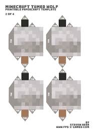 Large Papercraft Template Tamed Wolf Minecraft Wolf Paper Crafts Minecraft