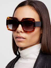25% off previous price $25.00 25% off. Free People Real Deal Oversized Sunglasses In Tortoise Black Black Lyst