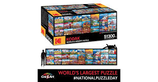 Kodak premium puzzles feature thick pieces using european blue board. Pennsylvania Couple Are The First Verified Individuals To Complete The World S Largest Puzzle For Sale From Cra Z Art