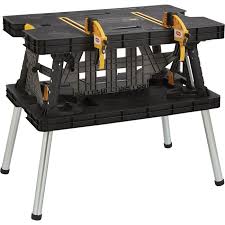 Keter Folding Work Table With Two Adjustable Clamps 1 000 Lb Capacity Model 17182239 Keter Folding Work Table Garage Makeover Backyard Projects