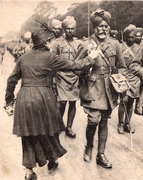 SIKH SOLDIERS BRITISH INDIAN ARMY : BASTILLE DAY : PARIS : POSTCARD : WW I 1916 | THE CABINET CARD GALLERY
