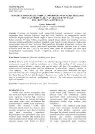 Check spelling or type a new query. Pdf Pengaruh Kompensasi Motivasi Dan Lingkungan Kerja Terhadap Kepuasan Kerja Karyawan Di Konsultan Pajak Drs Lim Yung San Dan Rekan