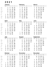 2021 Yearly Calendar With Week Numbers In 2020 Calendar Printables Calendar With Week Numbers Yearly Calendar
