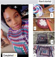 First crochet sweater made from picture