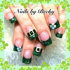 St Patricks Day Holiday Acrylic Nails St Pattys Nails St Patricks Day Nails