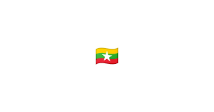 Mit umweltfreundlichen tinten auf wasserbasis bedruckt. Flagge Myanmar Emoji