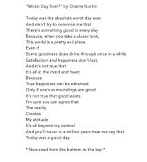 Worst Day Ever Reverse Poem Top Poems Worst Day