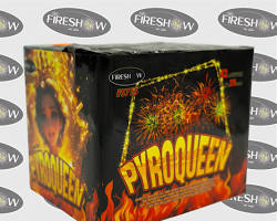 Imagine cu Pyroqueen firework battery in action