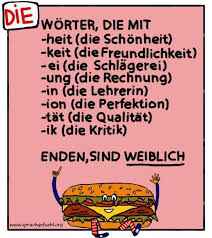 Die Worter Die Weiblich Sind Deutsch Lernen Deutsch Unterricht Deutsch
