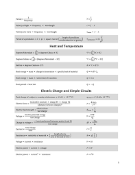 54 Cogent Physics Eoc Formula Chart