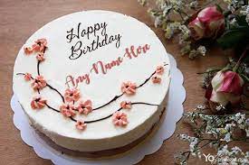 Happy birthday cake with name free download. Online Beautiful Flower Birthday Cake With Name Edit