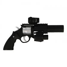 Tactical Mod Revolver With Aimpoint Red Dot Sight And Surefire Tactical Light Black Virtual Toys Machinegun