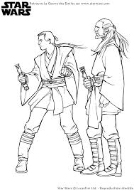 Coloriage joyeux anniversaire gratuits à imprimer. Coloriage Star Wars Anakin Et Qui Gon Jinn