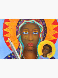 Black Madonna Poland artwork Polish Madonna print Virgin Mary painting Our  Lady Religious painting Journal