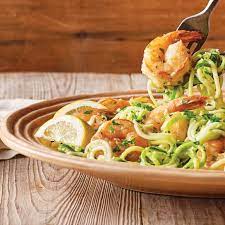 Shrimp Scampi With Zucchini Zoodles Recipe From H E B Recipe Zoodle Recipes Seafood Recipes Greek Yogurt Marinated Chicken
