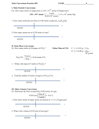 Converting from grams to particles tutorials quizzes and. Mixed Mole Conversions Worksheet