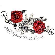 You can also set the curve, add text, image, angels and quotes as well. Amazon Com Custom Fake Tattoo Rose Temporary Removable Customized Flower Tattoos Personalized Floral Design Add Text To Temp Tatoo Last 2 5 Days Go On With Water Removeable Party Supplies Sticker