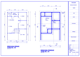 Download master file hitung rab rumah beserta komponenya terlengkap. Dekorumah45 Best Denah Tampak Dan Potongan Rumah Type 45