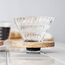 V60 Glass Dripper Olive Wood Coffee Dripper Coffee Olive Wood