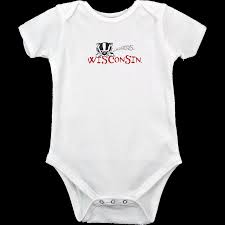 College Kids Baby Bucky Badger Onesie White University Book Store