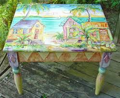 Painted Furniture Painted Side Table Painted Furniture Decoupage Furniture Whimsical Painted Furniture