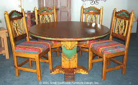 Cruz Southwest Style Round Dining Set Tables Chairs China Cabinets Round Dining Set Dining Chair Design Round Dining