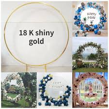 Why not add some trendy touches to your wedding to make it an oversized circle floral wedding arbor with lush greenery and white blooms is a very trendy solution. 5pcs Shiny Gold Wedding Flower Plinths Iron Circle Birthday Party Arch Backdrops For Balloon Sash Toys Crafts Diy Floral Rack Big Offer Cfef8 Goteborgsaventyrscenter
