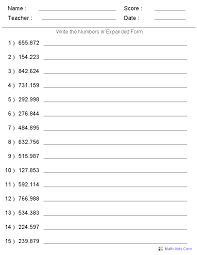 Place Value Worksheets Place Value Worksheets For Practice In 2020 Expanded Form Worksheets Place Value Worksheets Expanded Form Math
