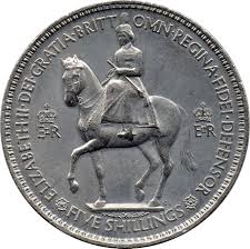 The st edward's crown, made in 1661, was placed on the head of queen elizabeth ii at the time of coronation. 5 Shillings Elizabeth Ii Coronation United Kingdom Numista