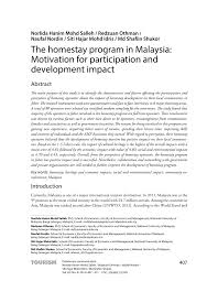 Bagi memastikan keberkesanan pelaksanaan dan. Pdf The Homestay Program In Malaysia Motivation For Participation And Development Impact
