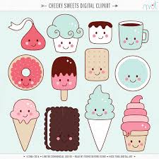 Cheeky Sweets Digital Clipart Clip Art Illustrations Instant Etsy In 2021 Cute Doodles Cute Kawaii Drawings Cute Easy Drawings