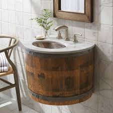 bordeaux reclaimed wine barrel vanity