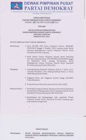 Maybe you would like to learn more about one of these? Sk Revisi Susunan Kepengurusan Dpd Demokrat Lampung Konkrit News